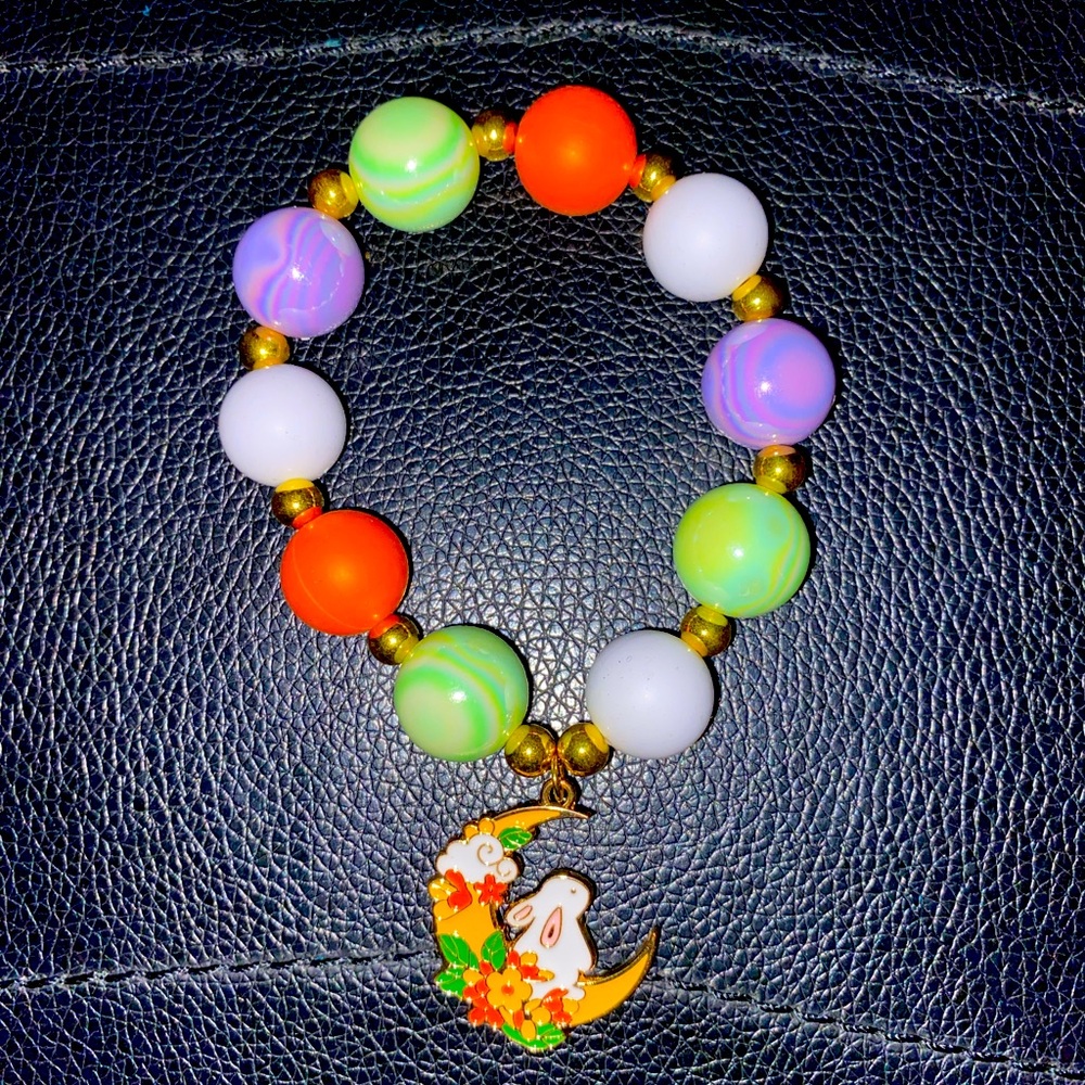 EASTER MOON BUNNY BEADED BRACELET